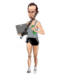 runner running caricature