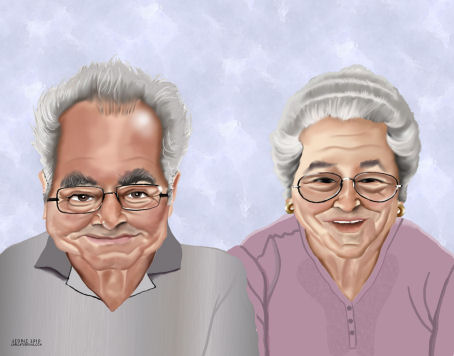 Why a caricature 50th wedding anniversary gift of course
