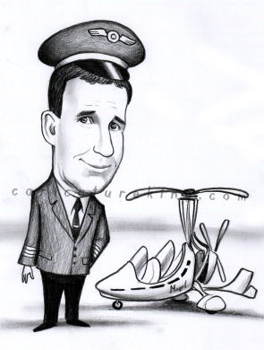 pilot caricature