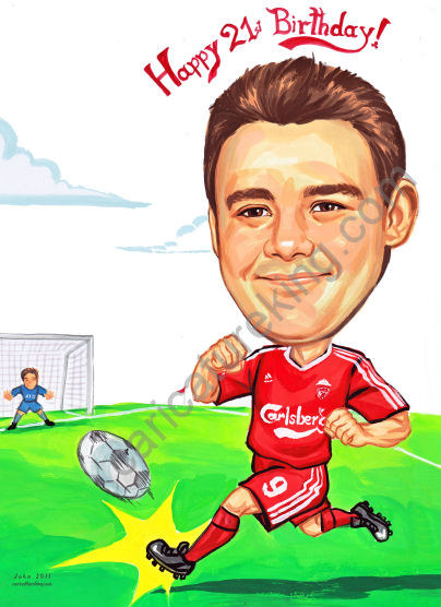soccer 21st birthday caricature