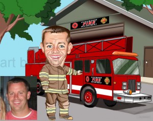fireman caricature fireman caricature