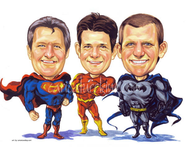 superheros caricature superheros caricature