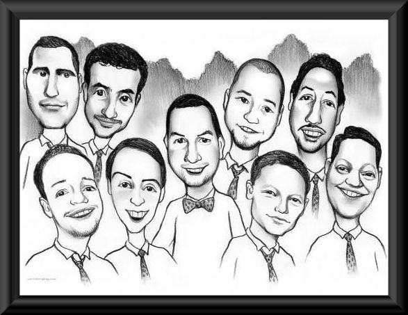 groomsmen caricature