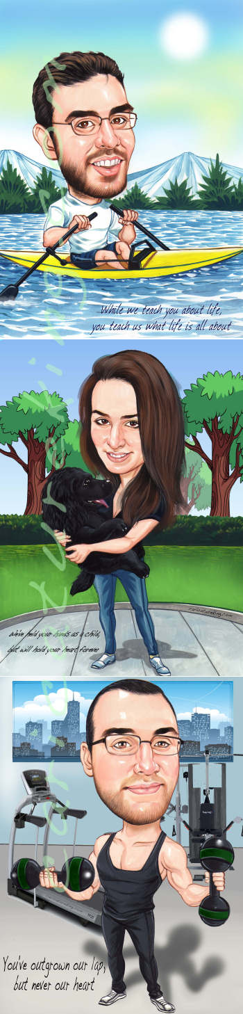 mothers love caricature art bespoke art