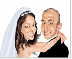 wedding caricature portrait