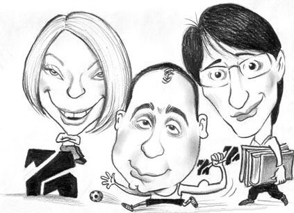black and white caricature