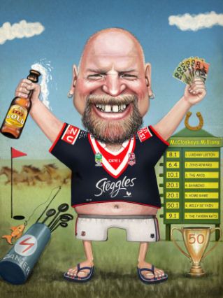 bearded man celebrating birthday (47K)