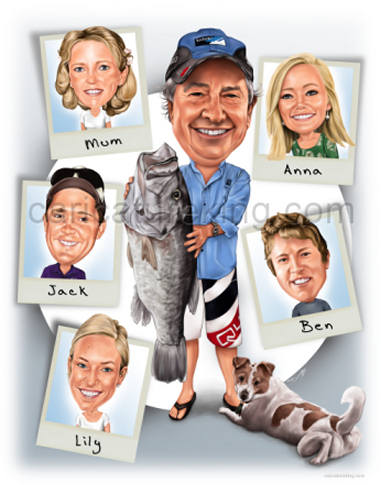 family caricature art