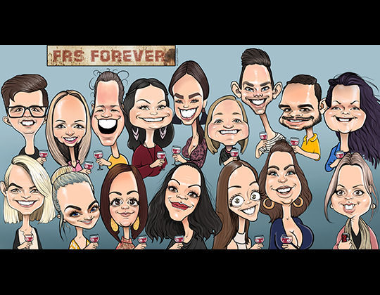 Work Group | Sports Team Caricatures - Fun group caricature from photo
