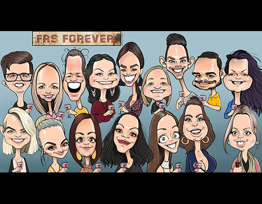 Work Group | Sports Team Caricatures - Fun group caricature from photo Work Group | Sports Team Caricatures - Fun group caricature from photo