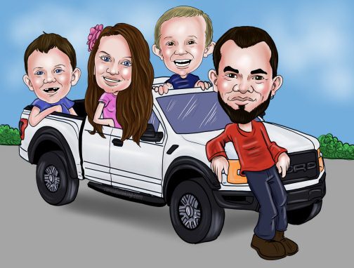 TRUCK FAMILY CARICATURE