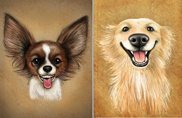 caricatures of dogs